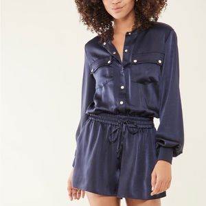 Ramy Brook Long Sleeve Navy Romper - Size Small